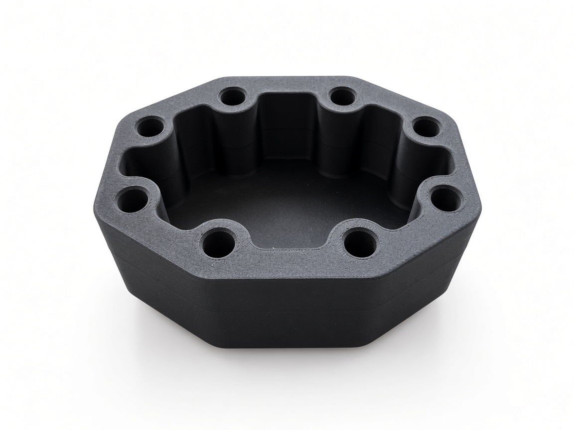 Technický 3D tlačený diel z čierneho materiálu